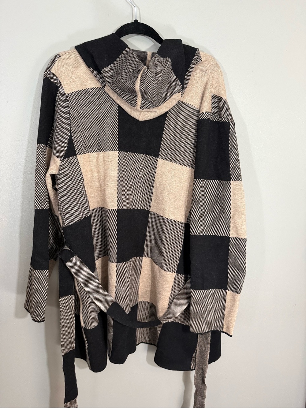 Rachel Zoe Black & Cream Plaid Open-Front Cardigan - Picture 5 of 5